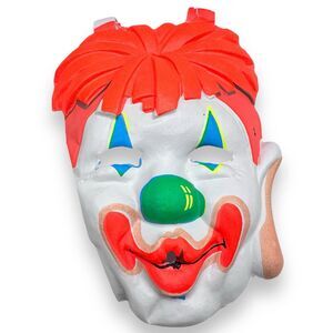Vintage Clown Mask Bright Black light Ben Cooper Retro Halloween SEE DESCRIPTION